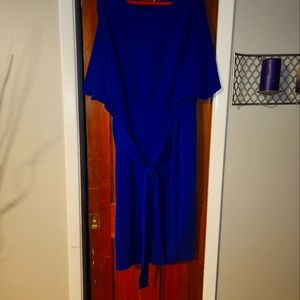 Royal blue dolman sleeve dress